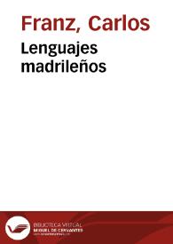 Portada:Lenguajes madrileños