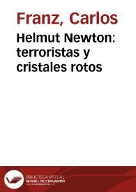Portada:Helmut Newton: terroristas y cristales rotos