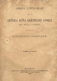Portada:Obras literarias de la Señora Doña Gertrudis Gómez de Avellaneda. Colección completa. Tomo 5