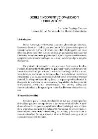 Portada:Sobre \"Inconstitucionalidad y derogación\" / Fco. Javier Ezquiaga Ganuzas