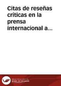Portada:Citas de reseñas críticas en la prensa internacional a la novela "El lugar donde estuvo el paraíso" de Carlos Franz