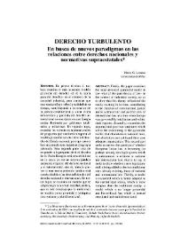Portada:Derecho turbulento. En busca de nuevos paradigmas en las relaciones entre derechos nacionales y normativas supraestatales / Mario G. Losano