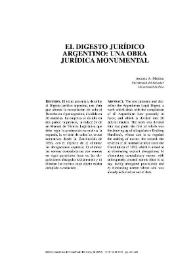 Portada:El Digesto jurídico argentino. Una obra monumental / Antonio Martino