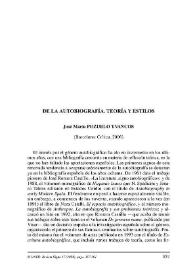 Portada:José María Pozuelo Yvancos: \"De la autobiografía. Teoría y estilos\" (Barcelona: Crítica, 2006) / Sultana Wahnón Bensusan