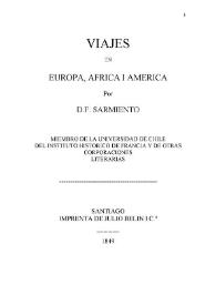 Portada:Viajes en Europa, África i América / por D.F. Sarmiento