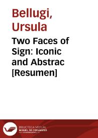 Portada:Two Faces of Sign: Iconic and Abstrac [Resumen] / Ursula Bellugi y Edward Klima