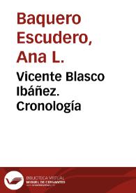 Portada:Vicente Blasco Ibáñez. Cronología / Ana L. Baquero Escudero