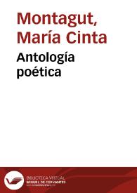 Portada:Antología poética / María Cinta Montagut