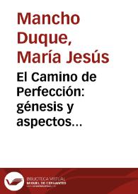 Portada:El Camino de Perfección: génesis y aspectos lingüísticos / María Jesús Mancho Duque
