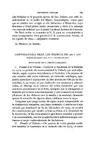 Portada:Convocatoria para los premios de 1915 y 1916 / El secretario perpetuo, Eduardo de Hinojosa