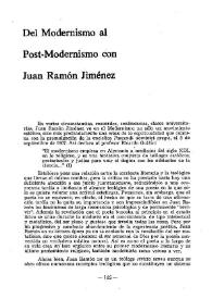 Portada:Del modernismo al post-modernismo con Juan Ramón Jiménez / Gilbert Azam