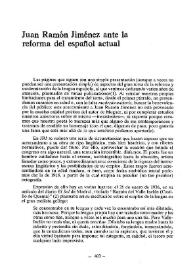 Portada:Juan Ramón Jiménez ante la reforma del español actual / Francisco Marcos Marín