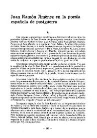 Portada:Juan Ramón Jiménez en la poesía española de postguerra / Fanny Rubio