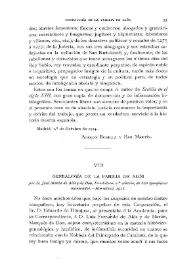 Portada:\"Genealogía de la familia de Alós\", por D. José María de Alós y de Dou, Presbítero: 2ª edición, de 200 ejemplares numerados. Barcelona,1911 / F. Fernández de Béthencourt