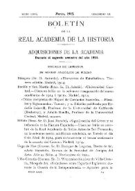 Portada:Adquisiciones de la Academia durante el segundo semestre del año 1914