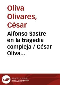 Portada:Alfonso Sastre en la tragedia compleja / César Oliva Olivares