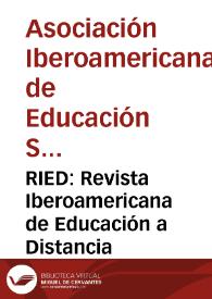 Portada:RIED: Revista Iberoamericana de Educación a Distancia / Asociación Iberoamericana de Educación Superior a Distancia