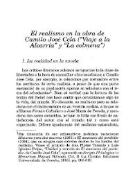 Portada:El realismo en la obra de Camilo José Cela (\"Viaje a la Alcarria\" y \"La colmena\") / Germán Gullón