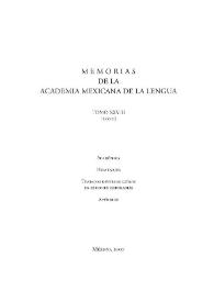 Portada:Memorias de la Academia Mexicana de la Lengua. Tomo 28 [2000]