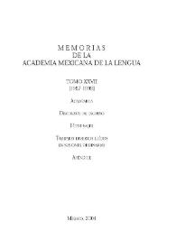 Portada:Memorias de la Academia Mexicana de la Lengua. Tomo 27 [1997-1999]