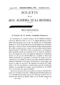 Portada:Necrología [Adolfo Fernández Casanova] / Juan Pérez de Guzmán y Gallo