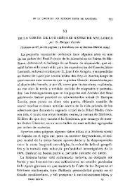 Portada:\"De la Corte de los señores Reyes de Mallorca\", por D. Enrique Sureda (Un tomo en 8º, de 162 páginas y 4 de índices, con 17 láminas. Madrid, 1914) / Gabriel Maura