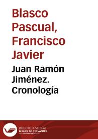 Portada:Juan Ramón Jiménez. Cronología / Francisco Javier Blasco Pascual