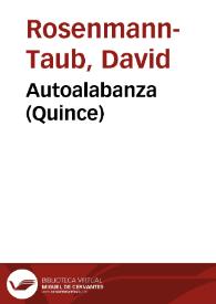 Portada:Autoalabanza (Quince) / David Rosenmann-Taub