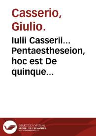 Portada:Iulii Casserii... Pentaestheseion, hoc est De quinque sensibus liber...
