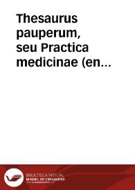 Portada:Thesaurus pauperum, seu Practica medicinae (en italiano) / Juan XXI; trad. per Zucchero Bencivenni.