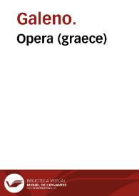 Portada:Opera (graece) / Claudio Galeno.