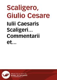 Portada:Iulii Caesaris Scaligeri... Commentarii et animaduersiones in sex libros De causis plantarum Teophrasti...