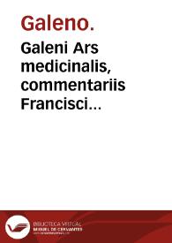 Portada:Galeni Ars medicinalis, commentariis Francisci Vallesii... illustrata.