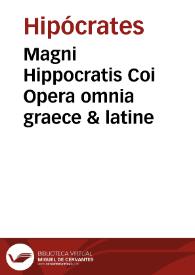 Portada:Magni Hippocratis Coi Opera omnia graece &amp; latine / edita ... industria &amp; diligentia Ioan. Antonidae Vander Linden ...