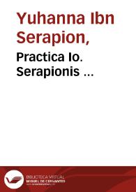 Portada:Practica Io. Serapionis ...