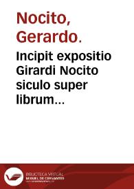 Portada:Incipit expositio Girardi Nocito siculo super librum simplicium medicinarum noui compilatum.