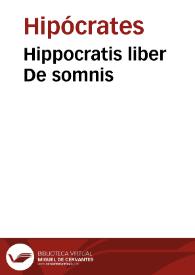 Portada:Hippocratis liber De somnis / cum Iulii Caesaris Scaligeri commentariis.
