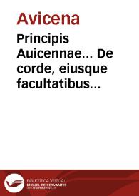 Portada:Principis Auicennae... De corde, eiusque facultatibus libellus / Ioanne Bruyerino... interprete.