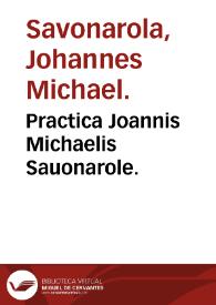 Portada:Practica Joannis Michaelis Sauonarole.