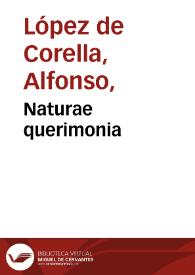 Portada:Naturae querimonia / per Alfonsum Lupeium Curaeleanum ...