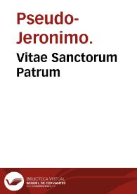 Portada:Vitae Sanctorum Patrum / Pseudo-Jeronimo.