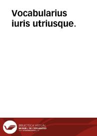 Portada:Vocabularius iuris utriusque.