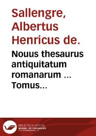 Portada:Nouus thesaurus antiquitatum romanarum ...   Tomus secundus ... / congestus ab Alberto Henrico de Sallengre ...