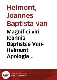 Portada:Magnifici viri Ioannis Baptistae Van-Helmont Apologia aduersus doctrinae nouitatem praetendentes.