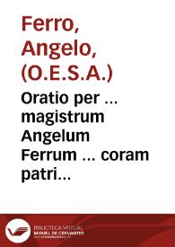 Portada:Oratio per ... magistrum Angelum Ferrum ... coram patribus Concilii Tridentini habita M.DLXII