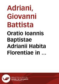 Portada:Oratio Ioannis Baptistae Adrianii Habita Florentiae in sacris funebribus Caroli V Caesaris Augusti