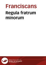 Portada:Regula fratrum minorum