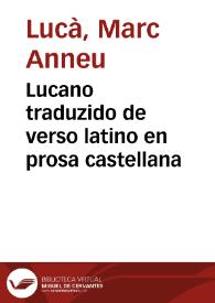 Portada:Lucano traduzido de verso latino en prosa castellana