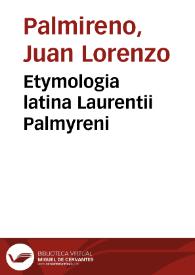 Portada:Etymologia latina Laurentii Palmyreni