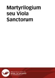 Portada:Martyrilogium seu Viola Sanctorum